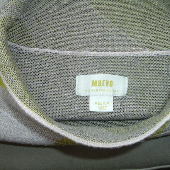 Maeve Anthropologie The Carys Mock Neck Sweater Geometric Knit Sz Medium Thick - Picture 3 of 7